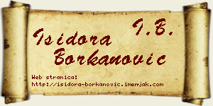 Isidora Borkanović vizit kartica